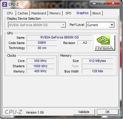 CPU-Z 1.59  Graphics
