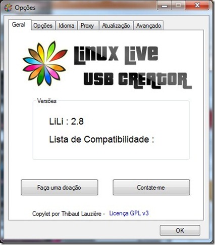 Linux Live USB Creator 2.8.7 Preferências