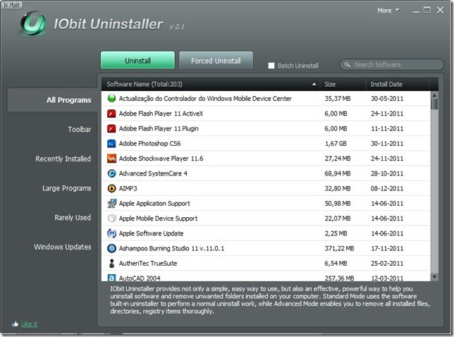 IObit Uninstaller 2.1