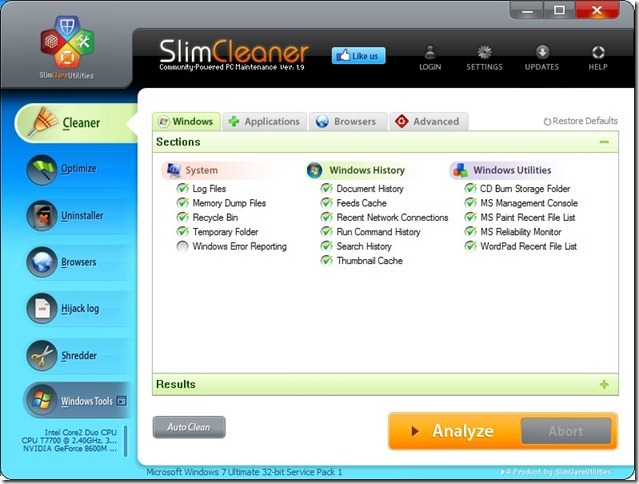 SlimCleaner 1.9 Cleaner