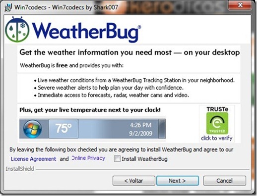 Win7Codecs Publicidade