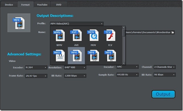 Wondershare Vivideo Format