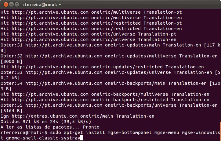 Instalação do Gnome 3 no Ubuntu 11.10
