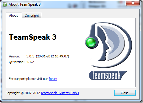 TeamSpeak versão